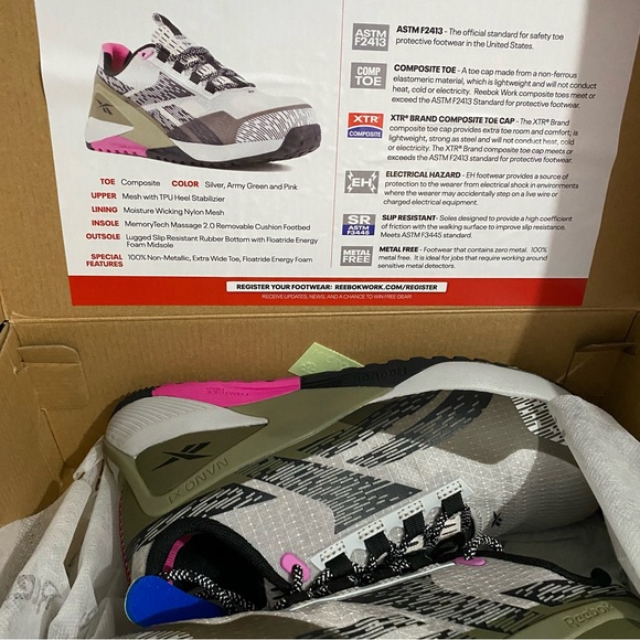 Reebok Nano X1 Adventure Women's size 7 M Athletic Work Shoes composite Toe - Picture 7 of 11